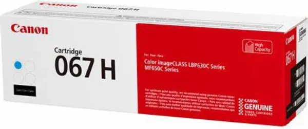 Canon (067 H) MF65xCdw, LBP63xCdw High Yield Cyan Cartridge (2,350 Yield)