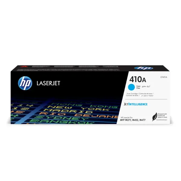 HP 410A (CF411A) Color LaserJet Pro M377, M452, M477 Cyan Original LaserJet Toner Cartridge (2,300 Yield)