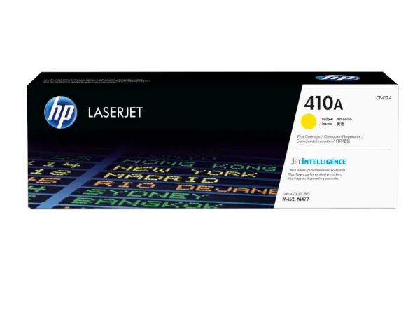 HP 410A (CF412A) Color LaserJet Pro M377, M452, M477 Yellow Toner Cartridge (2,300 Yield)