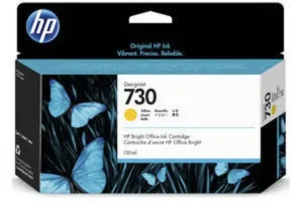 HP 730 (P2V64A) DesignJet T1700, T2600 Yellow Ink Cartridge (130 ml)