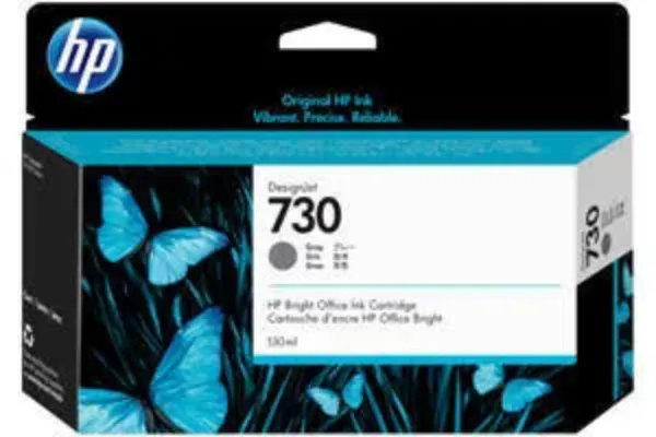HP 730 (P2V66A) DesignJet T1700, T2600 Gray Ink Cartridge (130 ml)