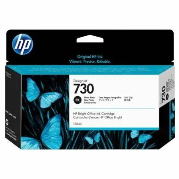 HP 730 (P2V67A) DesignJet T1700, T2600 Photo Black Ink Cartridge (130 ml)