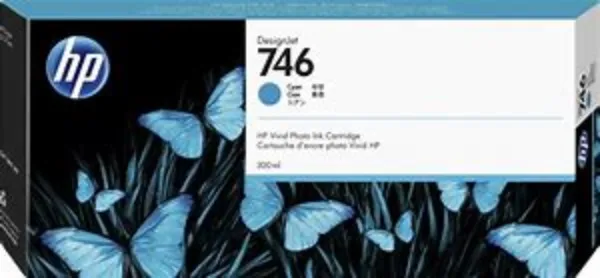 HP 746 (P2V80A) DesignJet Z6, Z9 Cyan Original Ink Cartridge (300 ml)