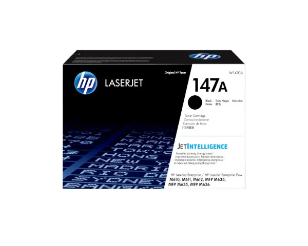 HP 147A (W1470A) LaserJet M610, M611, M612 Toner Cartridge (10,500 Yield)