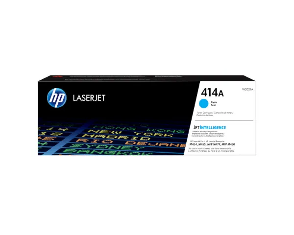 HP 414A (W2021A) Color LaserJet M454, M455, MFP M479, M480 Cyan Toner Cartridge (2,100 Yield)